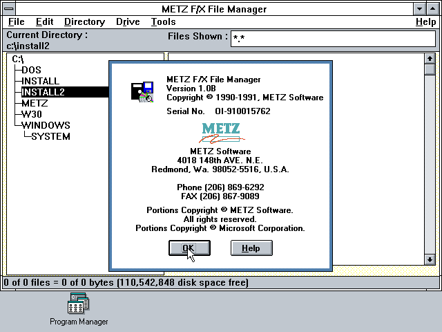 Metz FX File Manager - About